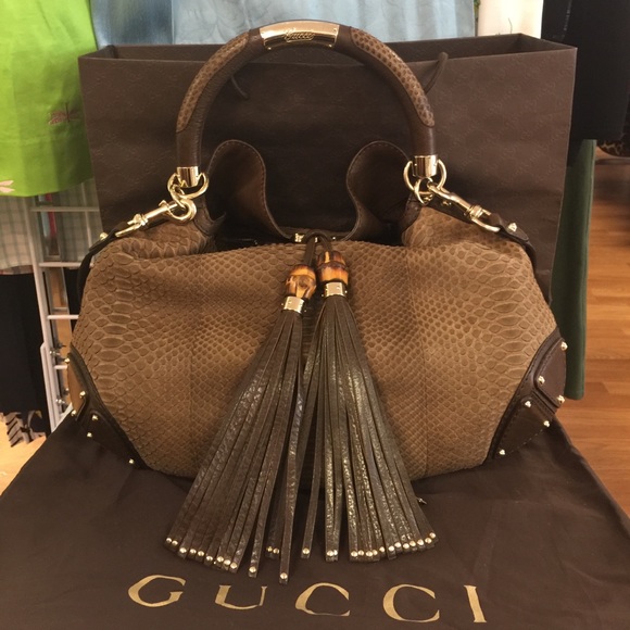 Gucci Handbags - HOST PICK! Gucci Indy Large Python Hobo Bag